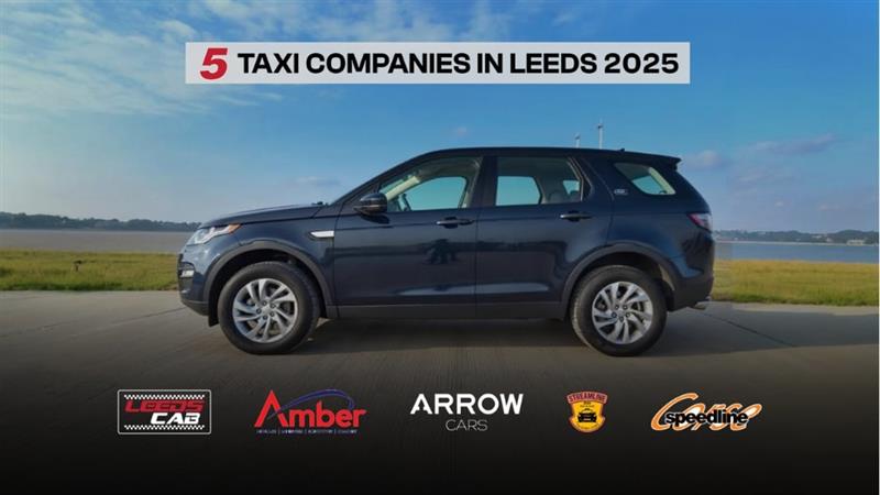 Top 5 taxi companies in Leeds 2025 with logos and car